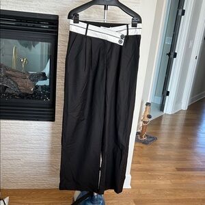 Commense Black and White Men's Dress Pants